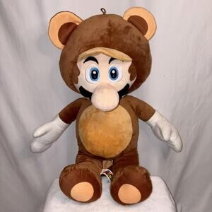 Super Mario Tanooki Suit Mario Giant Plush 24" Licensed Nintendo Rare Find